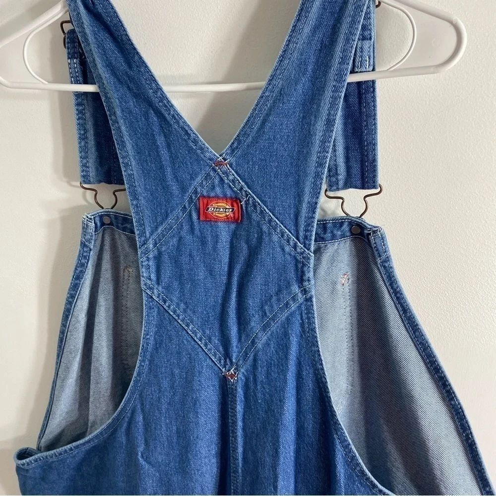 Vintage Dickies Denim Bib Overalls 46x30 90s Carpenter Blue Jean